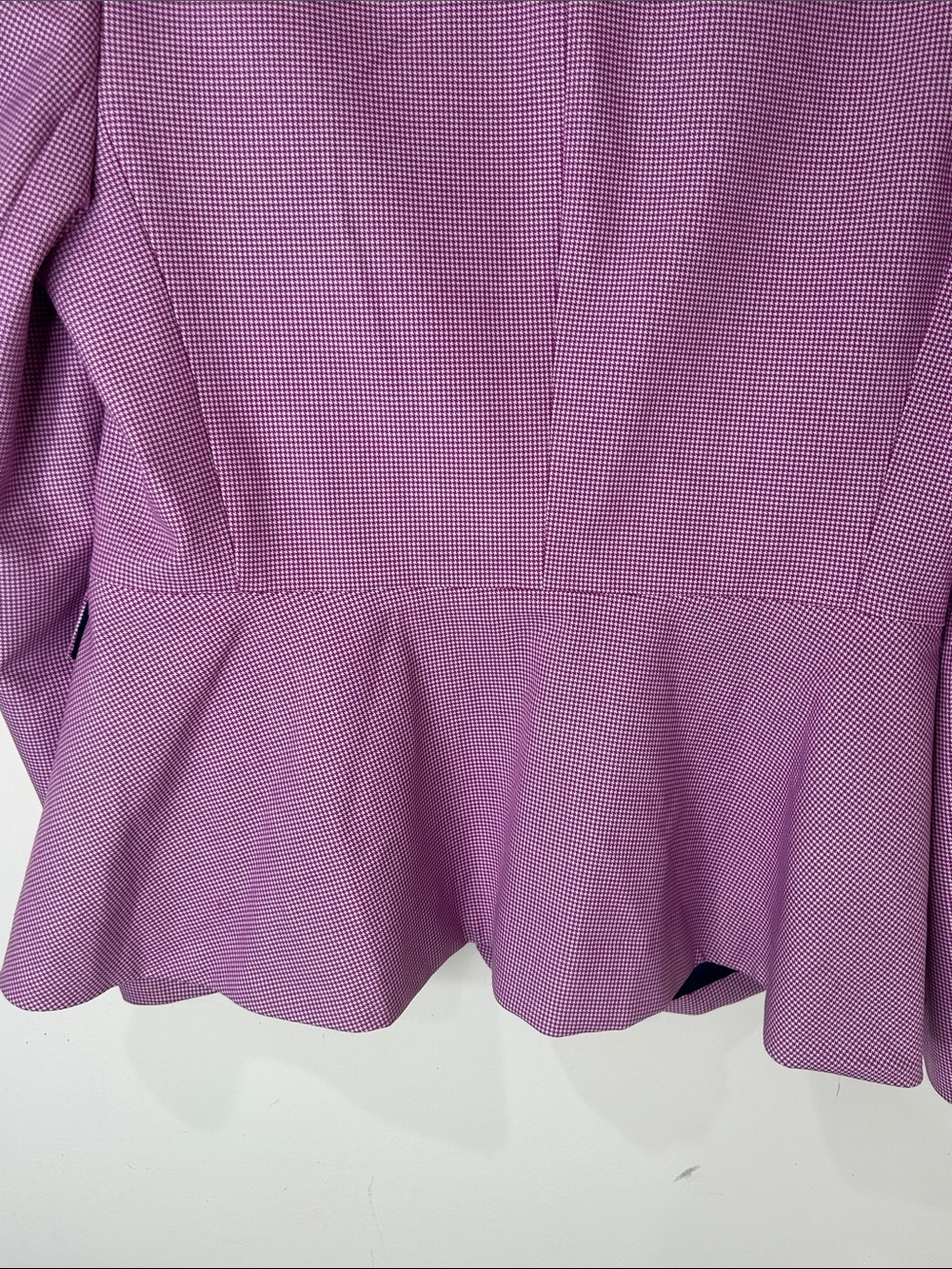 J. CREW Pink Peplum Back Houndstooth Blazer Office Business Size 10 - Picture 4 of 16
